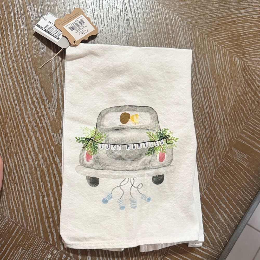 Just Married Car Hand Towel